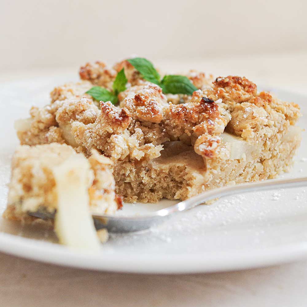 Zuckerfreier Birnen-Streuselkuchen