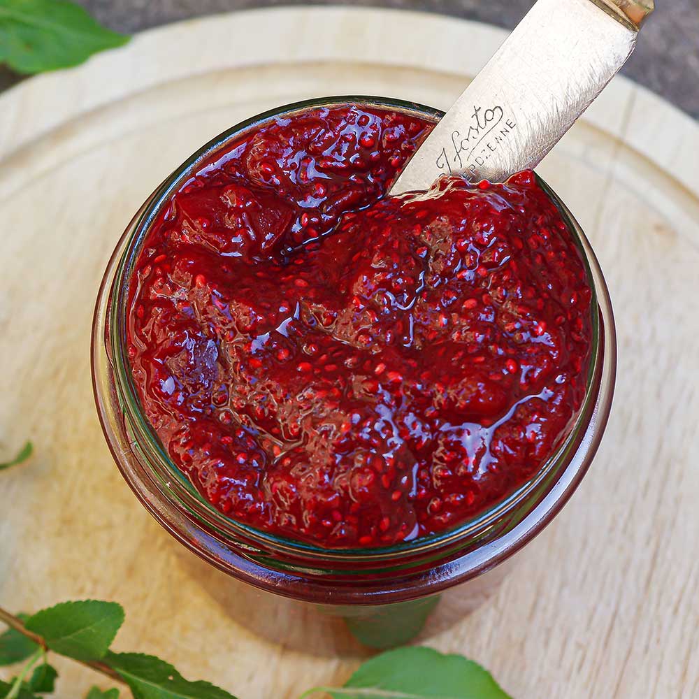 Zuckerfreie Pflaumen-Chia-Marmelade