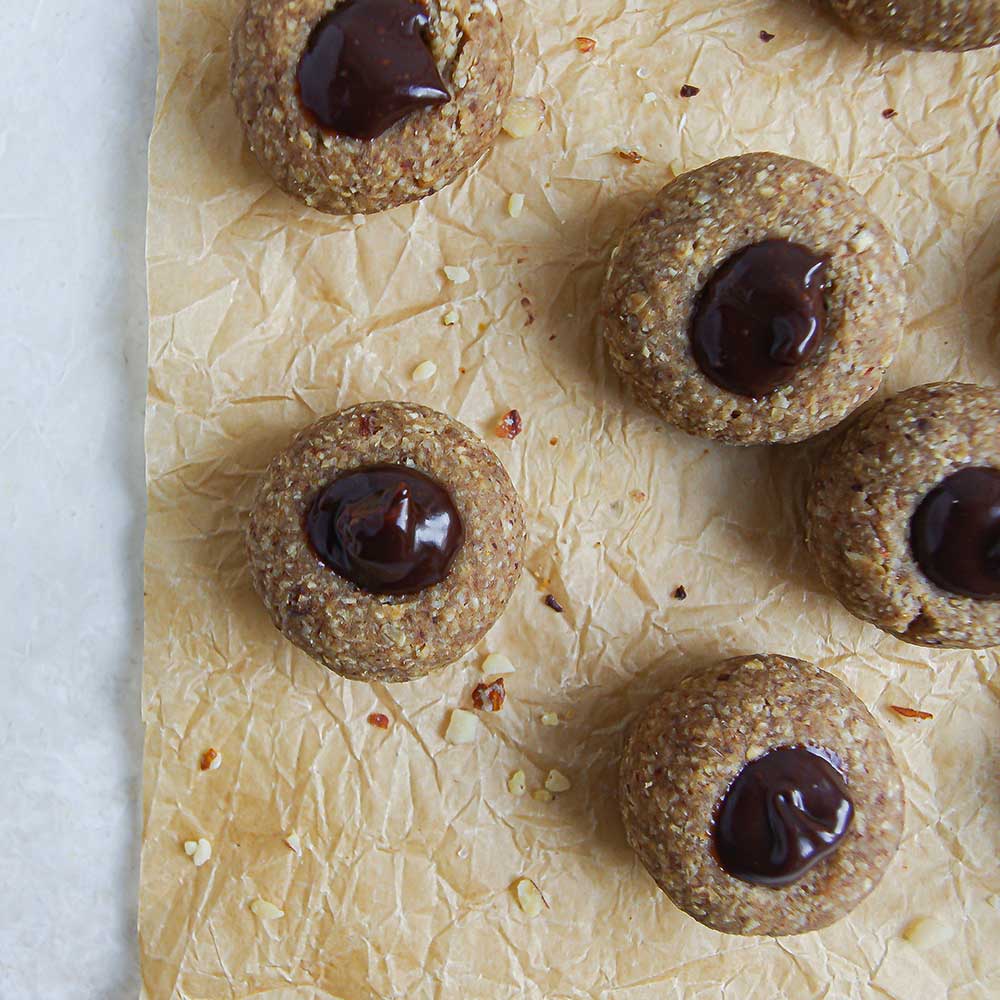 Vegane Haselnuss-Schoko-Engelsaugen