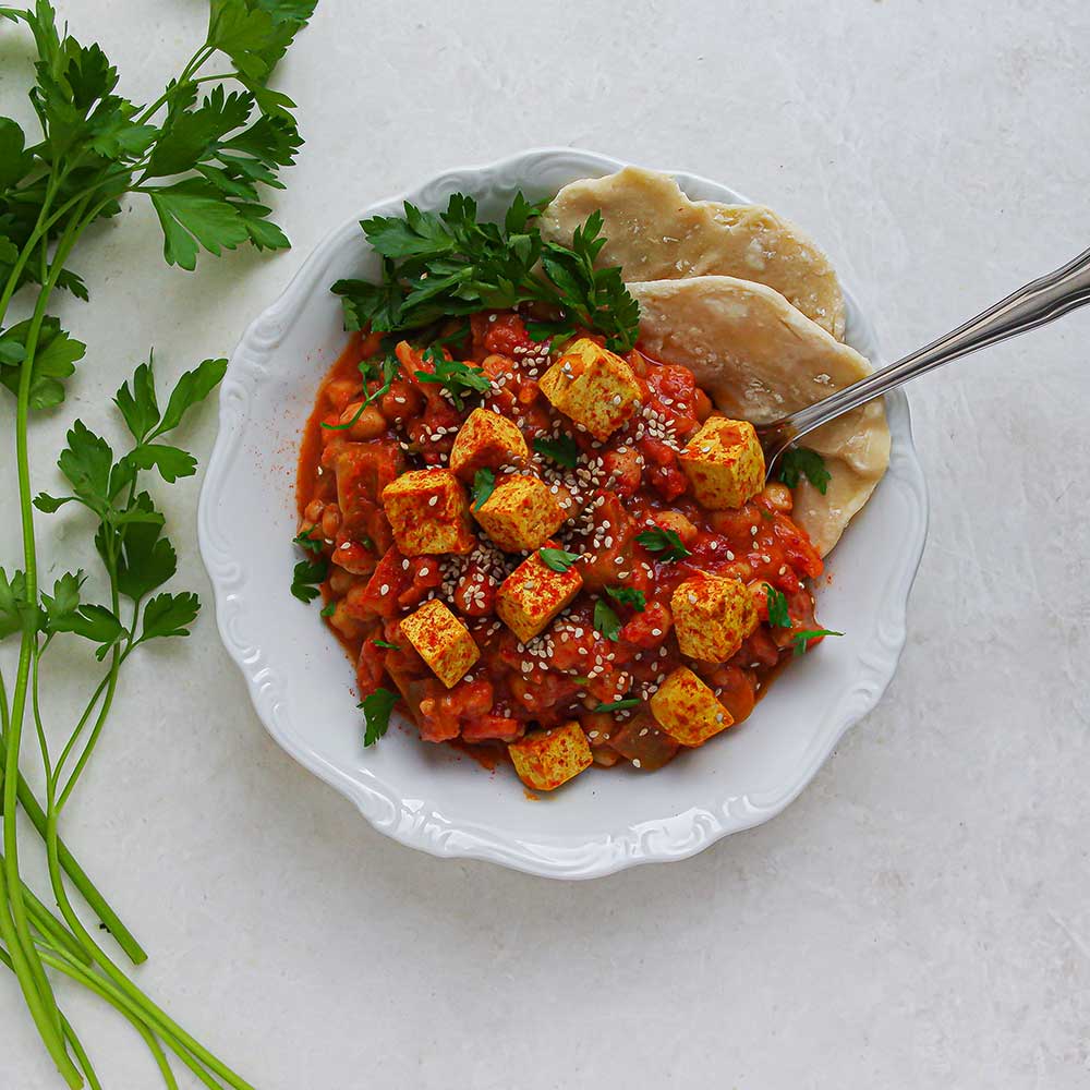 Tomaten-Paprika-Eintopf mit Kichererbsen