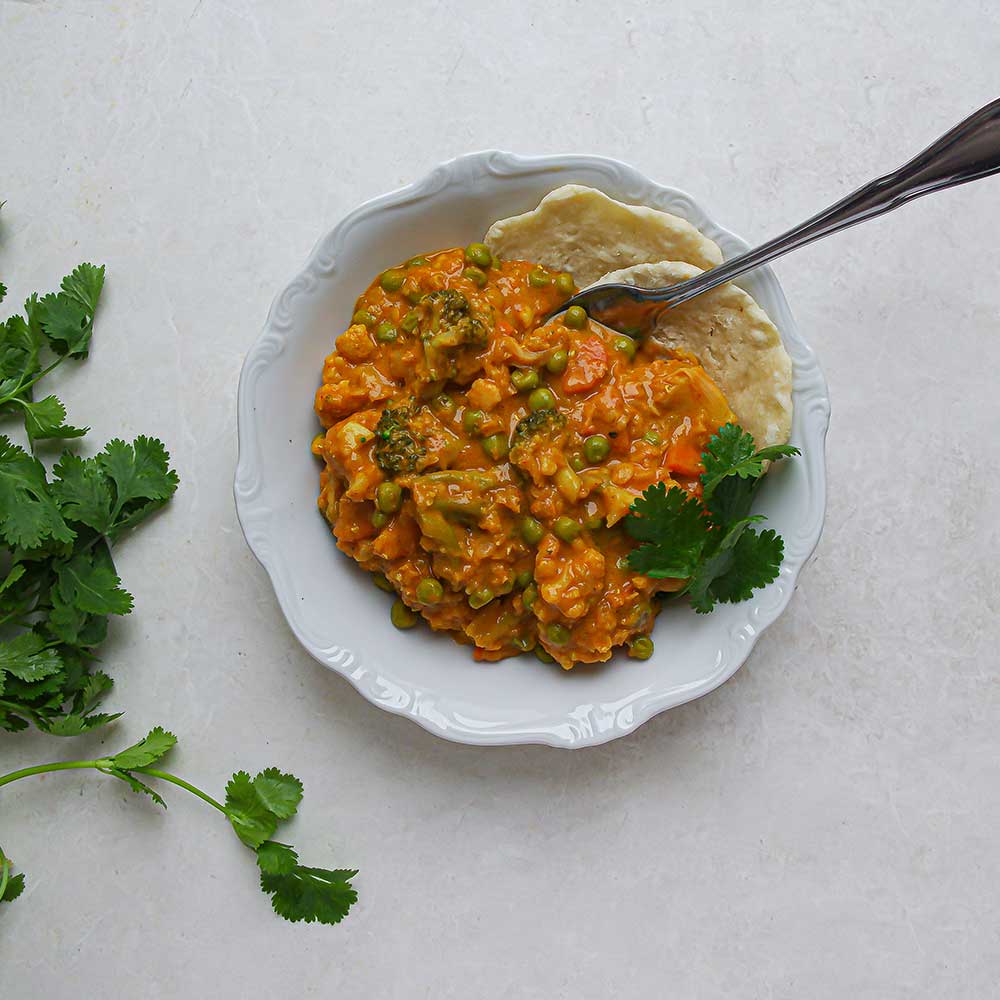 Gemüse-Curry mit roten Linsen