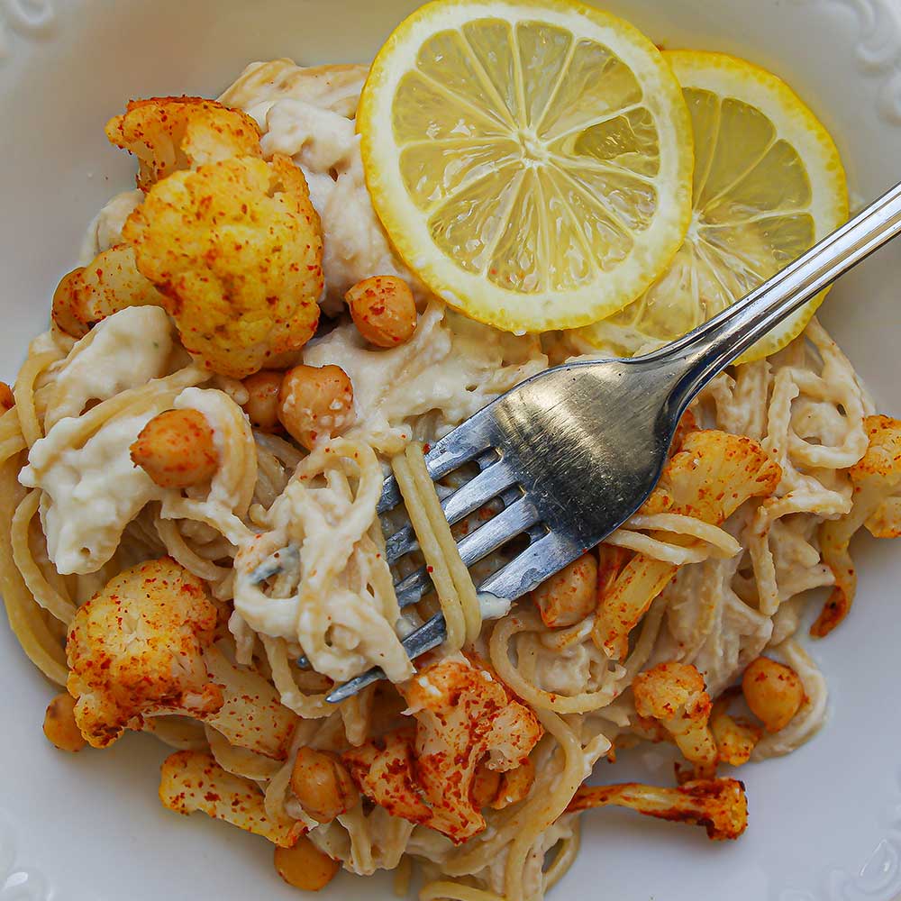 Cremige Blumenkohl-Cashew-Pasta