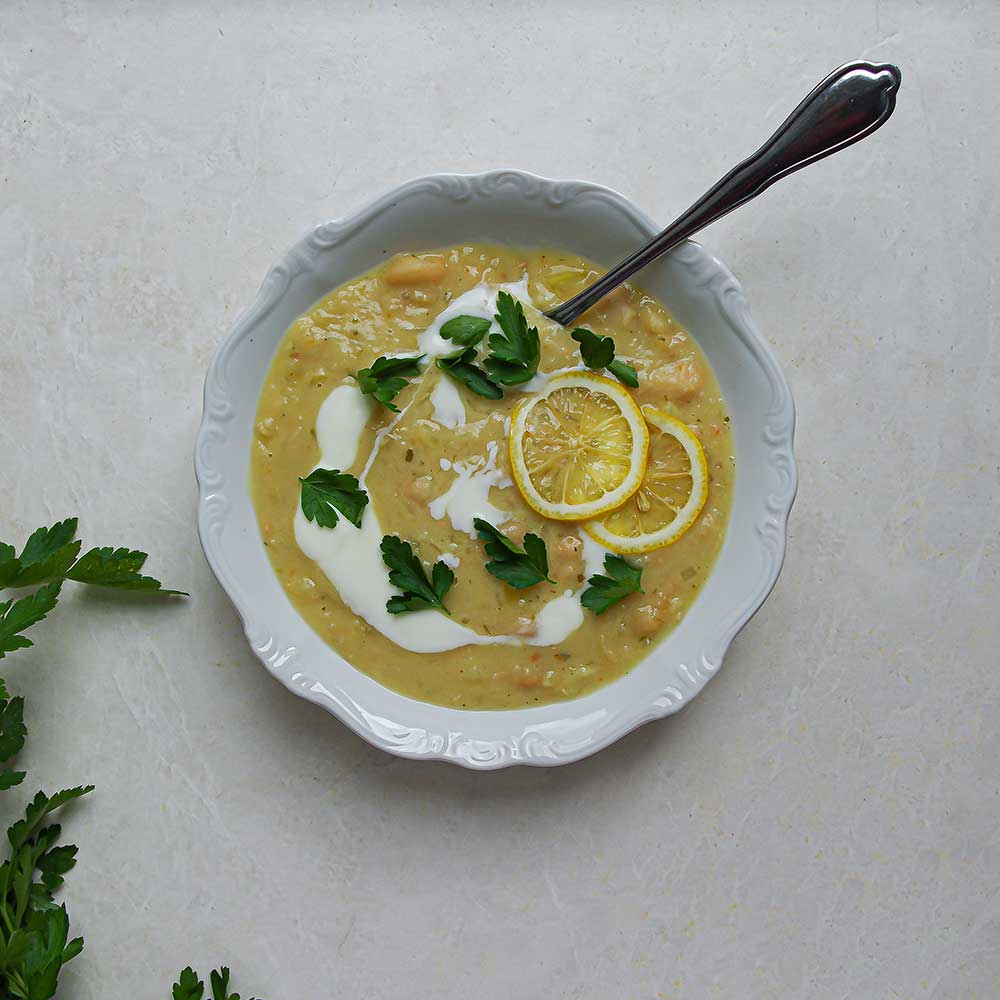 Cremige Weiße Bohnen-Zitronen-Suppe